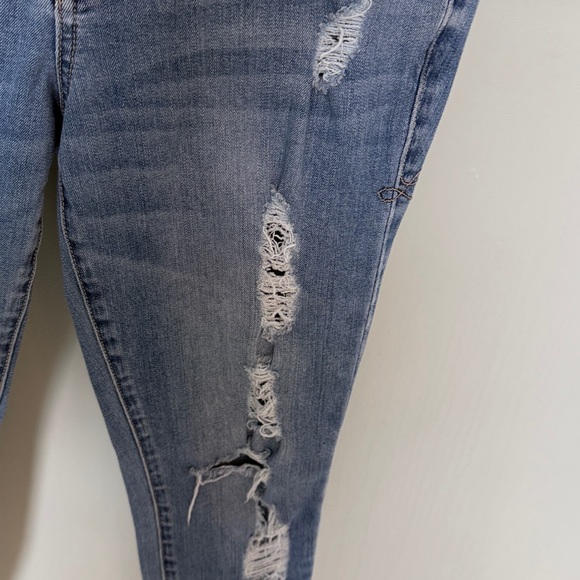 Level 99 Ripped Blue Skinny Jeans - Picture 2 of 5